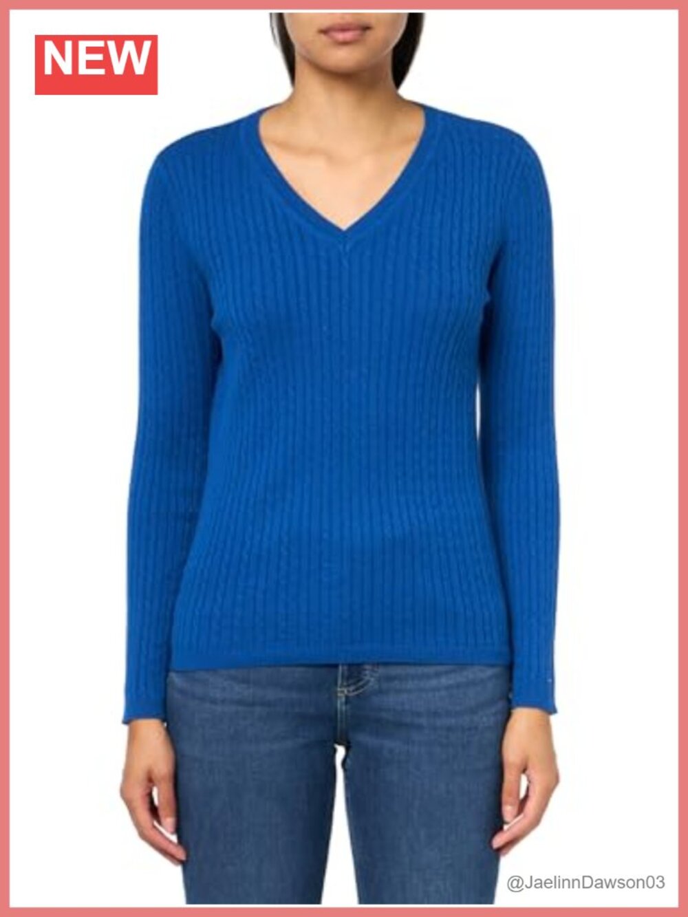 Cotton V-Neck Cable Knit Lightweight Long Sleeve Pullover Sweater